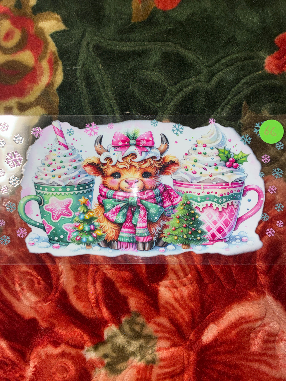 Christmas Cow Decal #66💚
